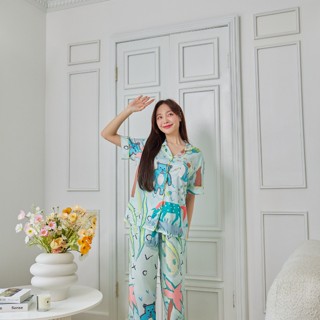 ชุดนอน Muslin pajamas [ โค้ด MUSSEP130 ลด 130 ฿] ชุดนอนSilk Satin( รุ่นT1182 ,N1182 ,K1182, )