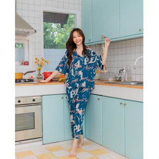 ชุดนอน Muslin pajamas [ โค้ด MUSSEP130 ลด 130 ฿] ชุดนอนผ้าเยื่อไผ่ ผ้านุ่มใส่สบาย ระบายอากาศ (รุ่น G256)