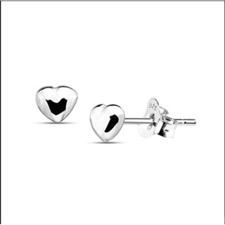 Minimalist 3D heart-shaped silver earrings/ต่างหูเงินรูปหัวใจ 3 มิติ มินิมอล