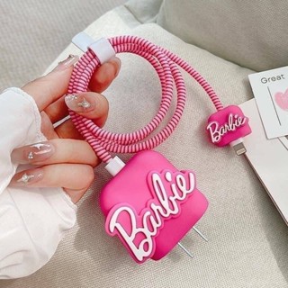 เคสสายชาร์จ Barbie สีชมพู