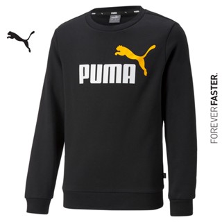 PUMA KIDS - เสื้อยืดคอกลมเด็กโต Essentials+ Big Logo สีดำ - APP - 84653454