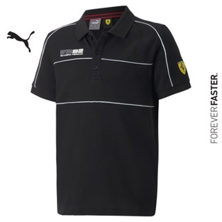 PUMA AUTO - เสื้อเชิ้ตโปโลเด็กโต Scuderia Ferrari Race Motorsport Polo Shirt สีดำ - APP - 53584001