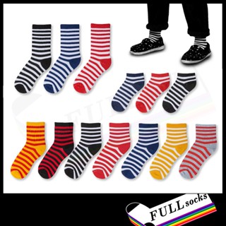 ถุงเท้า ลายทางแทบใหญ่ ลายทางม้าลาย 
ขนาด Free Size​ Big Stripes Socks_A47
