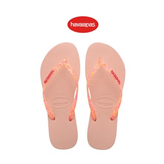 Havaianas รองเท้าแตะผู้หญิง Slim Logo Metallic Flip Flops - PINK/PINK รุ่น 41198759898PIXX (รองเท้าแตะ รองเท้าผู้หญิง รองเท้าแตะหญิง)