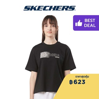 Skechers สเก็ตเชอร์ส เสื้อยืดแขนสั้นผู้หญิง Women Short Sleeve Tee - SL22Q4W294-002K