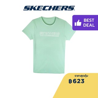 Skechers สเก็ตเชอร์ส เสื้อยืดวิ่งแขนสั้นผู้หญิง Women Running Tee  Apparel - SP22Q4W384-0025