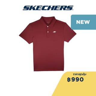 Skechers สเก็ตเชอร์ส เสื้อโปโลผู้ชาย Men Knit Polo - SP123M075-RED