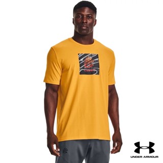 Under Armour UA Mens Curry Iron Box Logo Short Sleeve อันเดอร์ อาร์เมอร์ เสื้อออกกำลังกายสำหรับเล่นบาสเก็ตบอล
