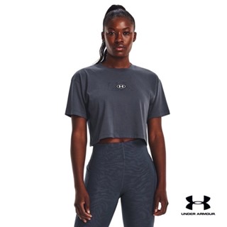 Under Armour UA Womens Branded Logo Crop Short Sleeve อันเดอร์ อาร์เมอร์ เสื้อออกกำลังกาย สำหรับผู้หญิง