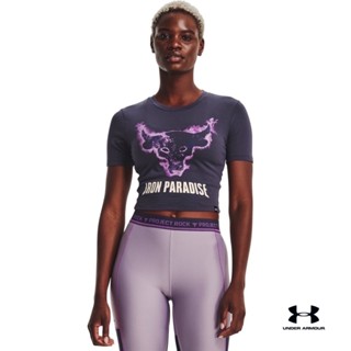 Under Armour UA Womens Project Rock Disrupt Bull Short Sleeve อันเดอร์ อาเมอร์ เสื้อออกกำลังกายแขนสั้น สำหรับผู้หญิง