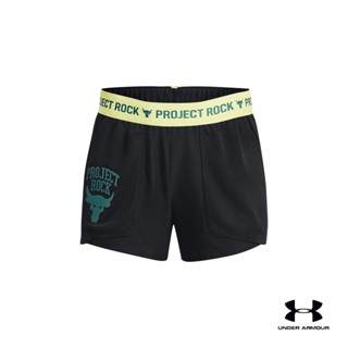 Under Armour Girls Project Rock Play Up Shorts อันเดอร์ อาร์เมอร์ กางเกงขาสั้น Project Rock Play Up สำหรับเด็กผู้หญิง