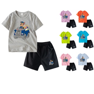 **Baby Buddy** เสื้อยืดแขนสั้น ผ้าฝ้าย 100% พิมพ์ลายการ์ตูน Paw Patrol 7 สี และกางเกง สําหรับเด็ก KEE004