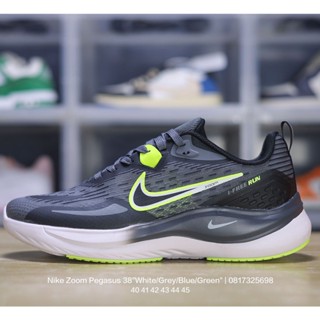 Nike Zoom Pegasus 38 "White/Grey/Blue/Green" 38 Generation Super Pegasus Turbo Marathon รองเท้าผ้าใบลําลอง เหมาะกับการวิ่งจ็อกกิ้ง