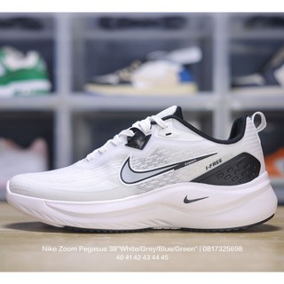 Nike Zoom Pegasus 38 "White/Grey/Blue/Green" 38 Generation Super Pegasus Turbo Marathon รองเท้าผ้าใบลําลอง เหมาะกับการวิ่งจ็อกกิ้ง