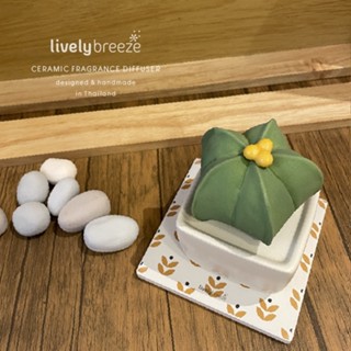 LIVELY BREEZE เครื่องหอมเซรามิกกระบองเพชร Star (Star Cactus Ceramic Diffuser) HAND MADE in THAILAND