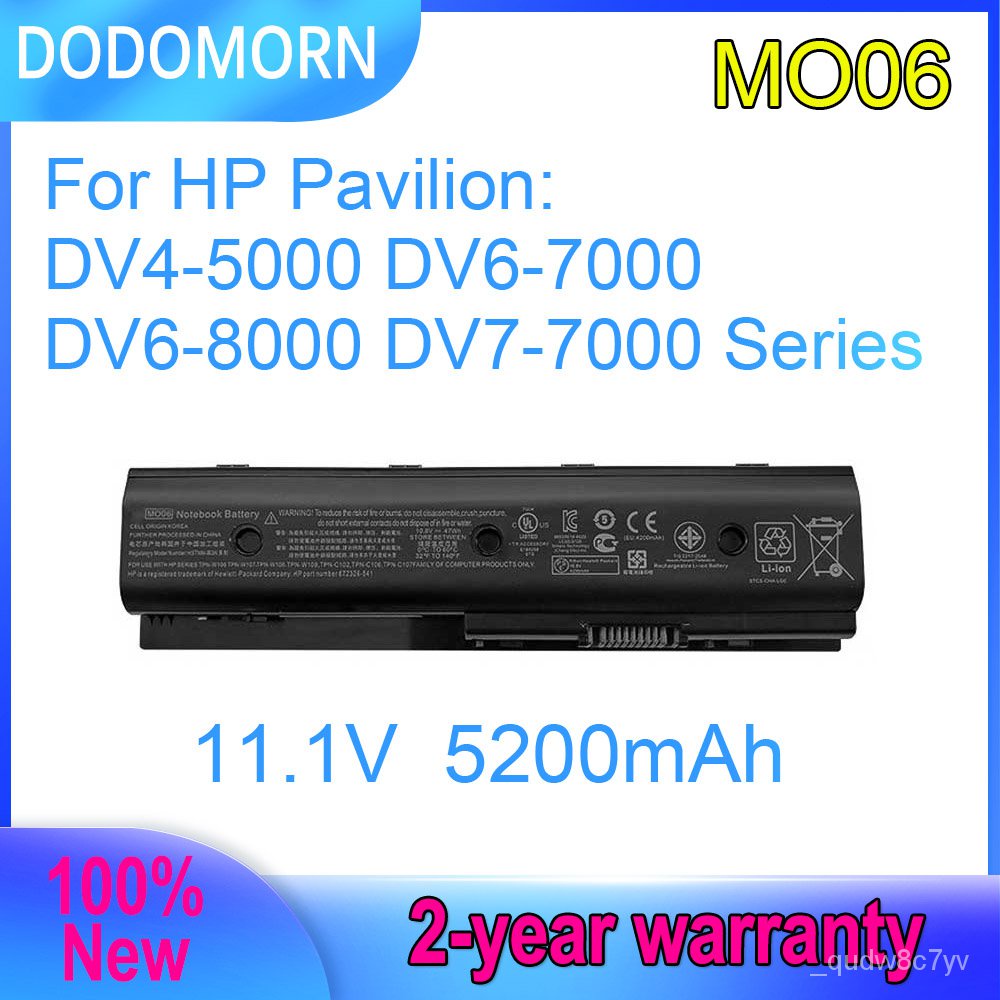 DODOMORN แบตเตอรี่แล็ปท็อป MO06สำหรับ HP Pavilion DV4-5000 DV6-7000 DV6-8000 DV7-7000 Series HSTNN-L