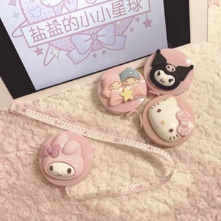 Sanrio DIY เทปวัด เทปวัด แบบพกพา ขนาดเล็ก เทปวัดขนาดตัว เทปวัดขนาด ไม้บรรทัดนุ่ม วัดข้อมือ ไม้บรรทัดวัด