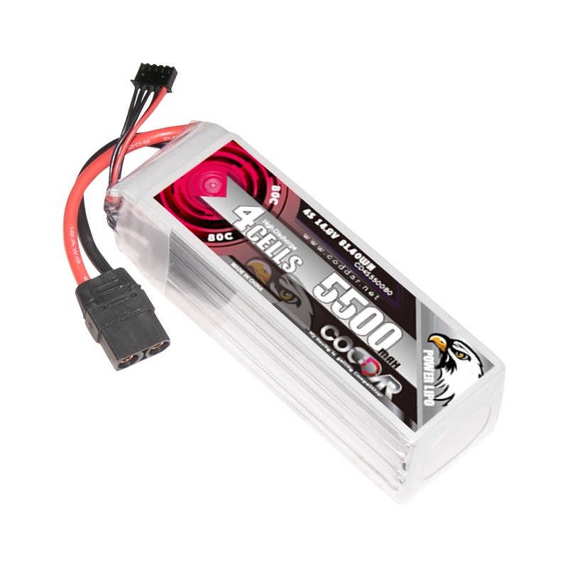 ⁑CODDAR LiPo Battery 4S 5500MAH 14.8V 80C XT90 FPV Drone Helicopter RC Racing Packs Helicopter Air Wing
