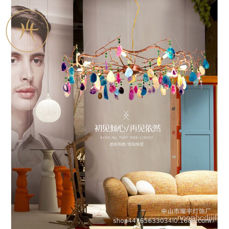 Supply Firefly Agate Living Room Chandelier Creative Personality Art Design Villa Restaurant Bedroom
