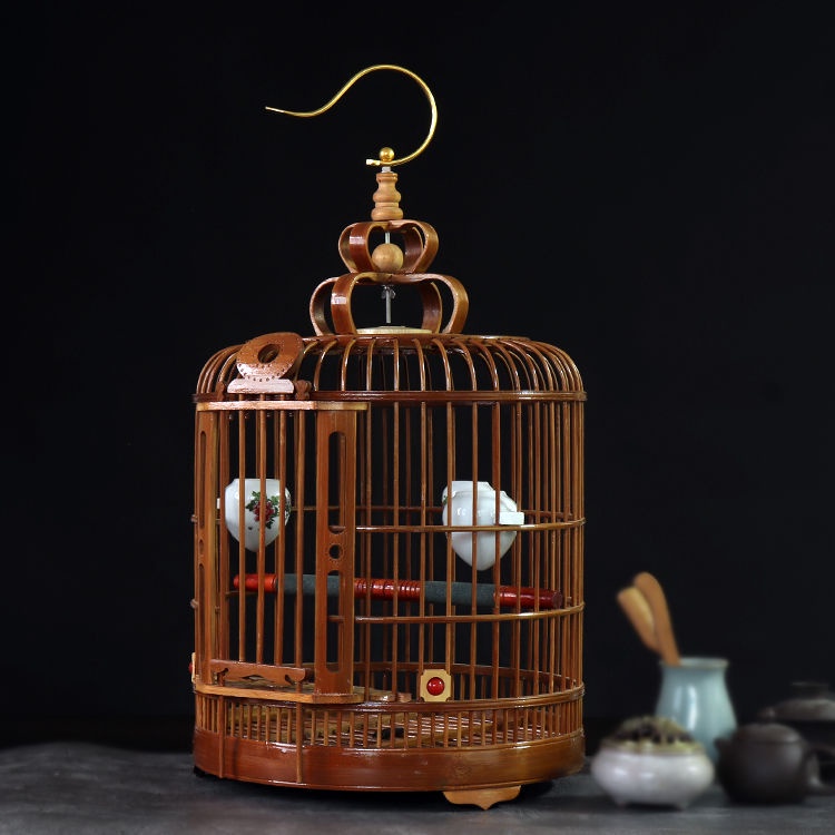 ✧┅☊กุ้ยโจว Kaili Thrush Cage กรงพิเศษสำหรับนก Thrush ให้กำเนิดไม้ไผ่ Handmade ขนาดใหญ่ Mynah Bird Cage