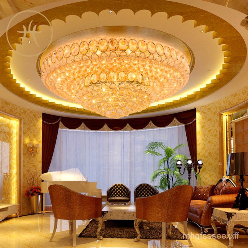 New Light Luxury Crystal Lamp Living Room Hotel Villa Home Lighting BedroomledCeiling Lamp W7WK