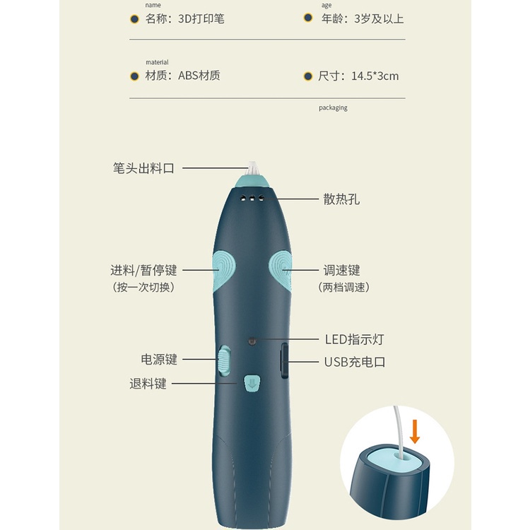 allgen ปากกาวาดภาพเด็ก 3D พร้อมอุปกรณ์ DIY (รุ่นภาษาอังกฤษ) - รูปที่ 6