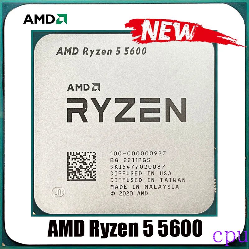 产品新款AMD Ryzen 5 5600 R5 5600โฟล์คสวาเกน。5Ghz 6汽12程cpu 7NM 65W L = 2M 100-000000927ต้นน้ำ,