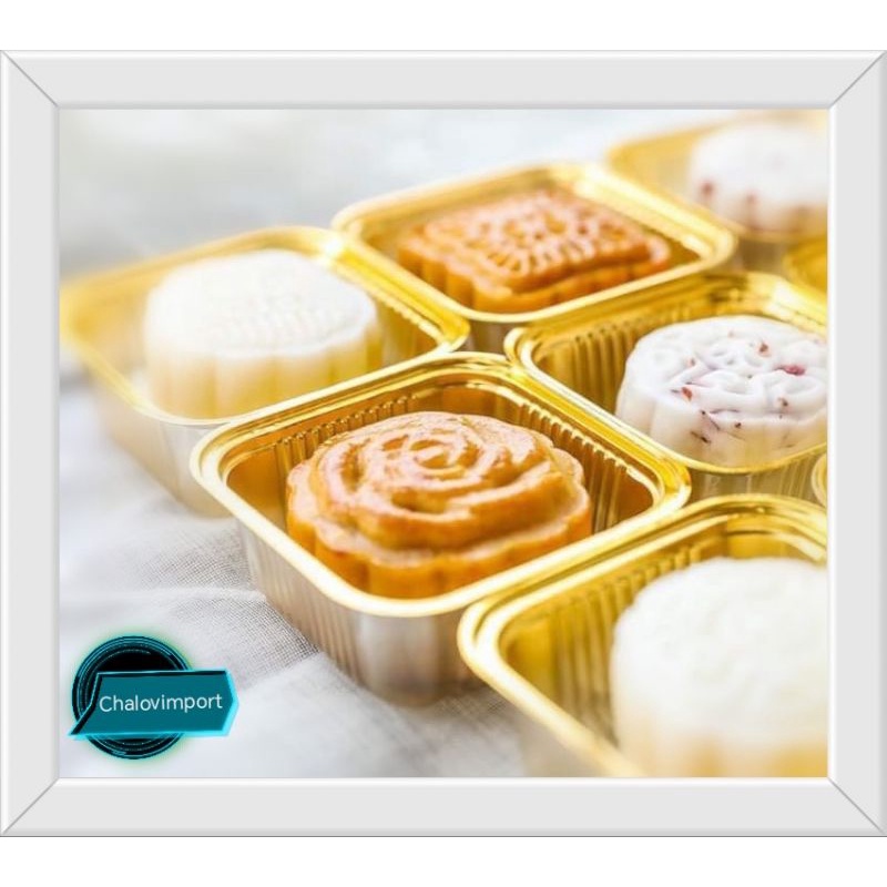 ถาดใส่ขนม​ ถ้วยขนมไหว้พระจันทร์​ 98-100ใบต่อแพ็ค​ มี2สีให้เลือก​ ทอง/ใส