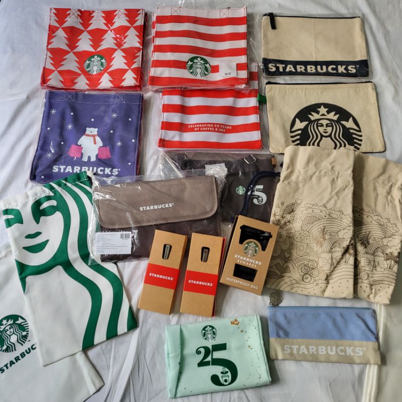 STARBUCKS Folded crossbody bag clutch bag Xmas set christmas กระเป๋าสตาร์บัค ใส่ของ สะพายได้ ใส่อาหา