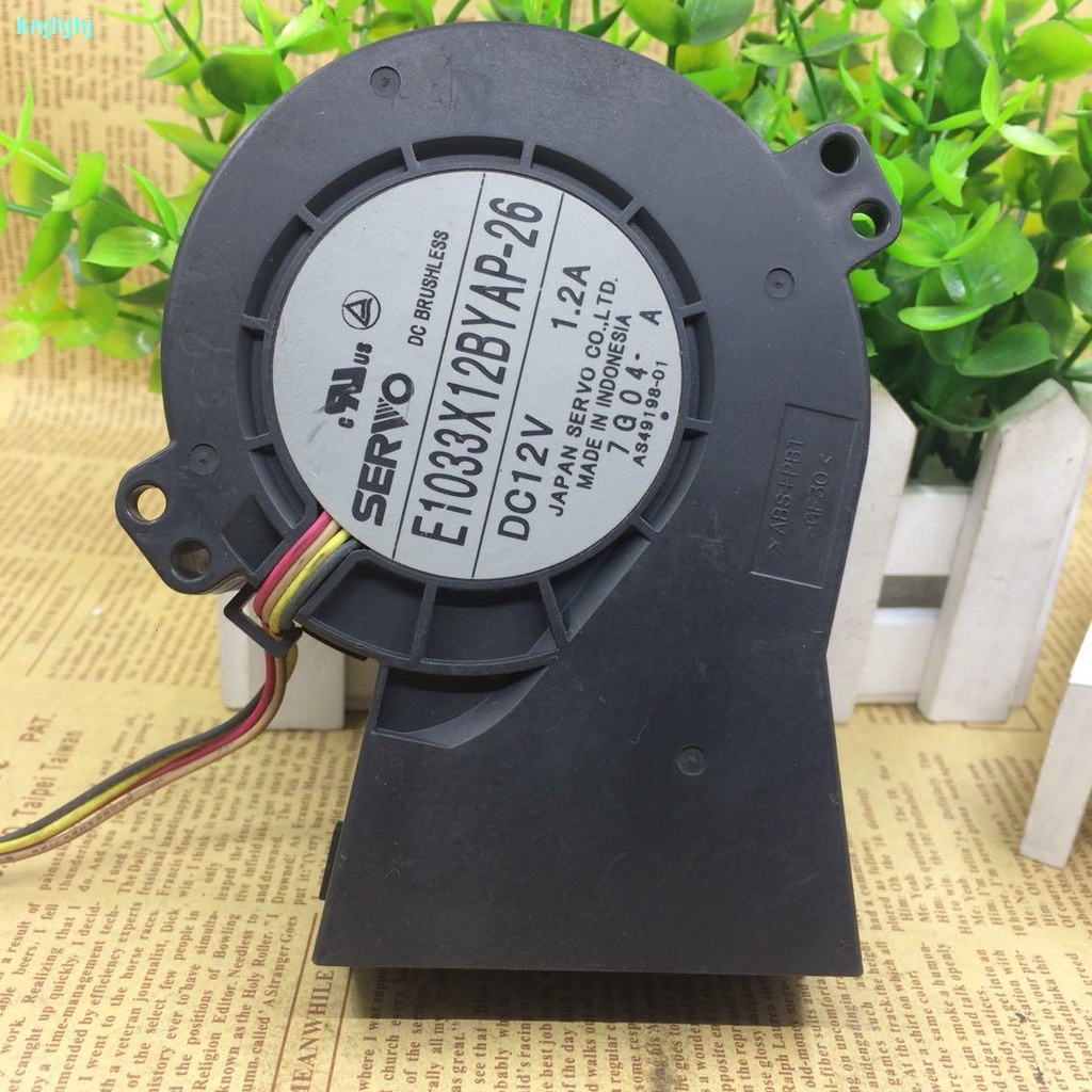 SERVO 12V 1.2A 10 ซม. เครื่องเป่าลมเซิร์ฟเวอร์พัดลมเทอร์โบ E1033X12BYAP-26