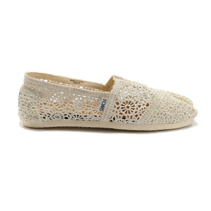 TOMS รองเท้าผ้าใบลําลอง ส้นแบน สีเบจ สําหรับสตรี ไซซ์ 35-40