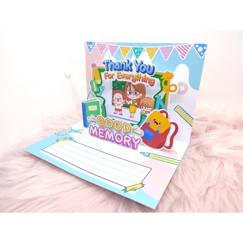 การ์ดป๊อปอัพ🌟 T003 ขอบคุณ คุณครู ปัจฉิม ใส่รูปได้ งานได้ส่งไว🌟 - รูปที่ 4