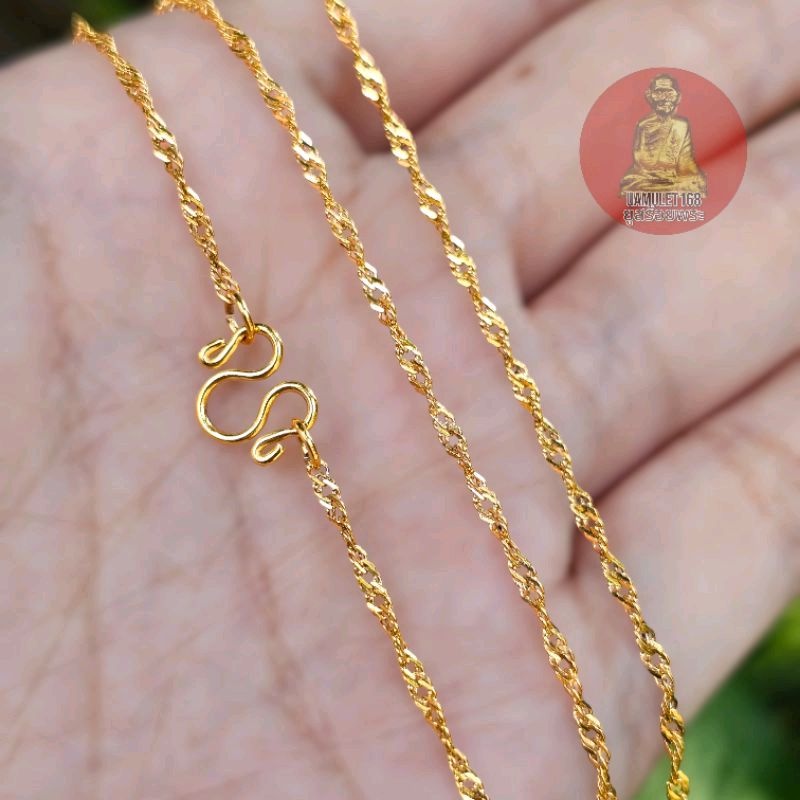 ยูสร้อยพระ ลายโซ่ประกายเพชร 2.0มิล สแตนเลสเลเซอร์ 22k ไม่ลอก ไม่ดำ