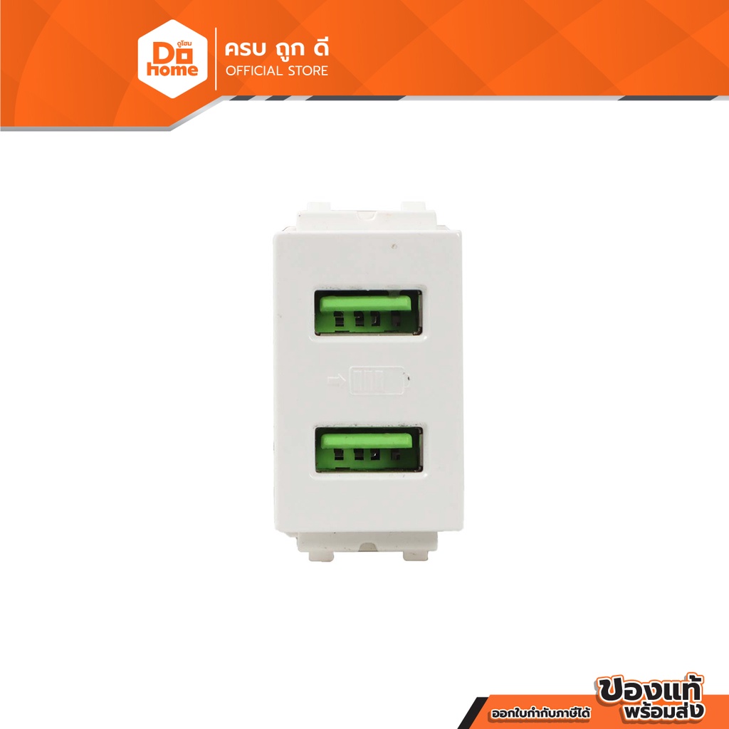 POWER MAX เต้ารับ USB 2 ช่อง รุ่น DHU-1121 สีขาว |EA|
