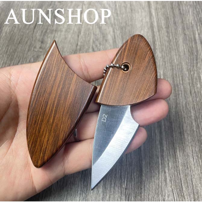 K24 มีดเดินป่า มีดพก ขนาดเล็ก ชุบแข็ง ขัดขาว พร้อมปลอกไม้ประดู่ Outdoor Pocket Knife พร้อมส่ง