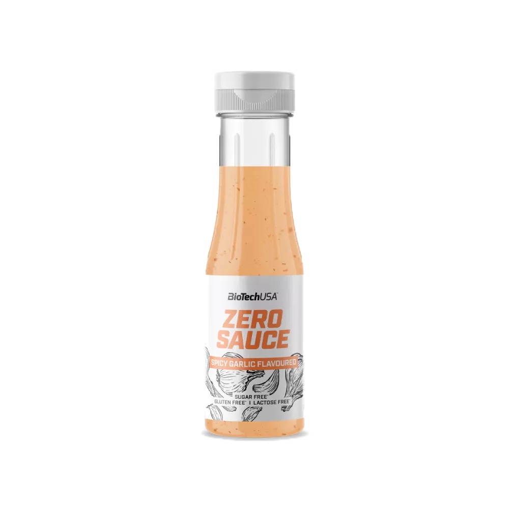 BioTechUSA Zero Sauce 350ml. Spicy Garlic (ซอลรสสไปซี่ การ์ลิค ราด จิ้ม หมัก ปรุงอาหาร ซอสไม่มีน้ำตาล คีโตทาน