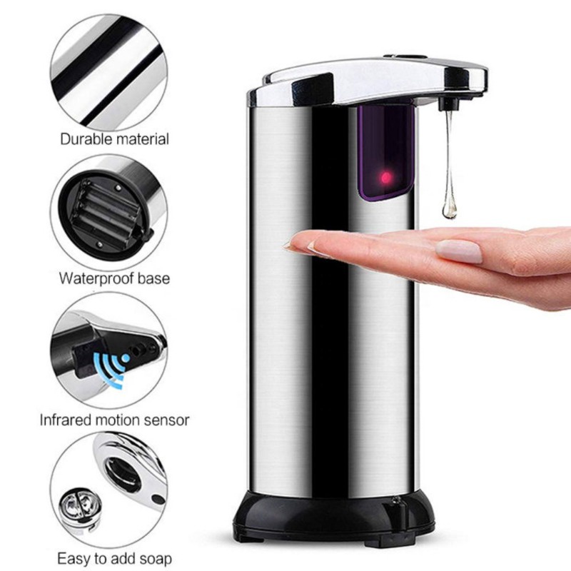 Hotel bathroom accessories 250ml ABS automatic touchless induction soap dispenser automatic soap dispenser hand sanitize