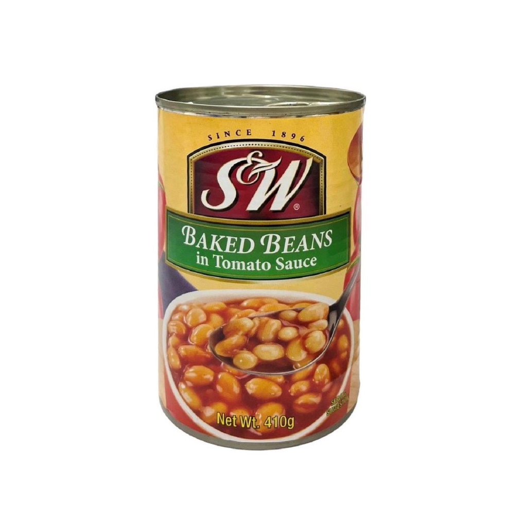 BIG SALE! 🎯 เอสแอนด์ดับบลิวถั่วขาวในซอสมะเขือเทศ410ก 🌸 S&amp;W Baked Beans In Tomato Sauce 410G.