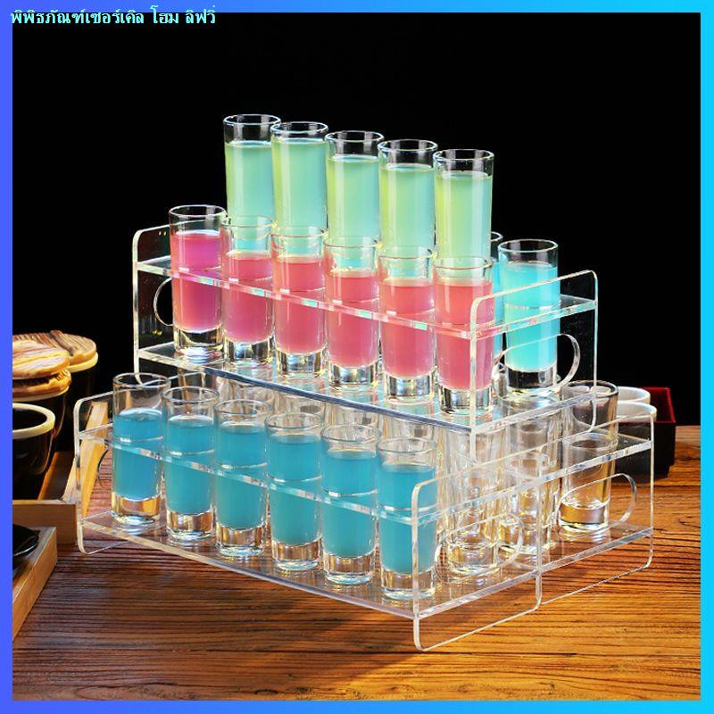 Rainbow Bucket Cup Cocktail Cup Set ที่วางแก้วอะคริลิค Bomber ที่วางแก้วกระสุน B52 Set