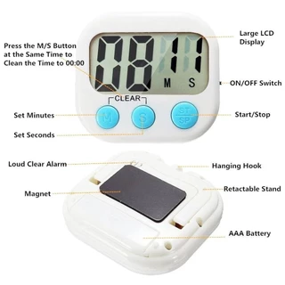 MANGO COFFEE นาฬิกาจับเวลาทำอาหาร หน้าจอ LED มี 2 สี ถ่าน AAA Digital Kitchen Timer