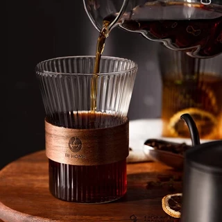 CoupleCoffee แก้วน้ำ สไตล์ญี่ปุ่น ขนาด 160-300 มล. ทรงลายทาง ทนความร้อน