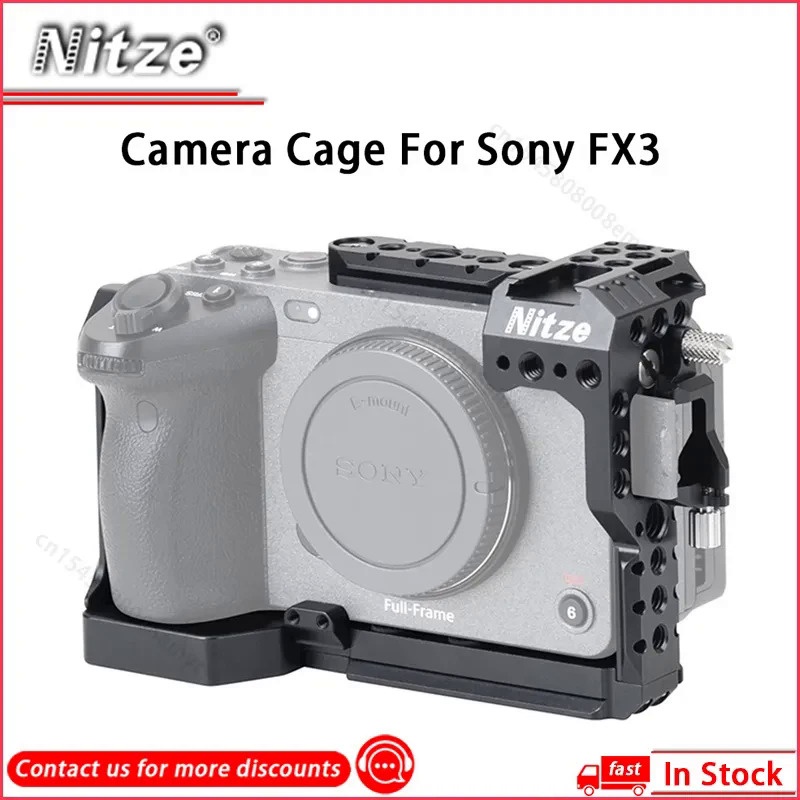 Nitze Camera Cage สำหรับ Sony FX3 (ILME-FX3) พร้อมแคลมป์สาย HDMI,ARCA QR Plate และ NATO Rails - T-S03B
