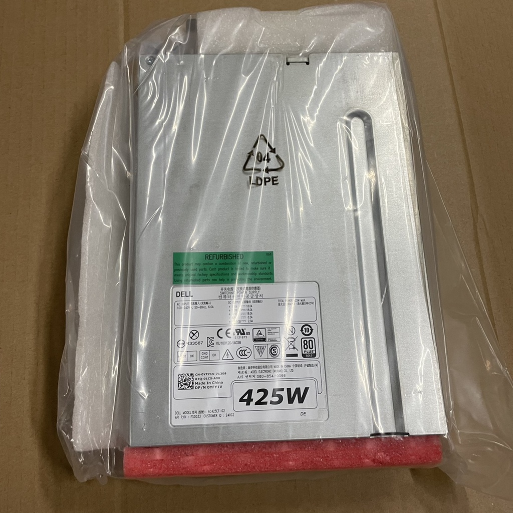 แหล่งจ่ายไฟ Dell Workstation T3600 T3610 T5600 425W AC425EF-02 T7610