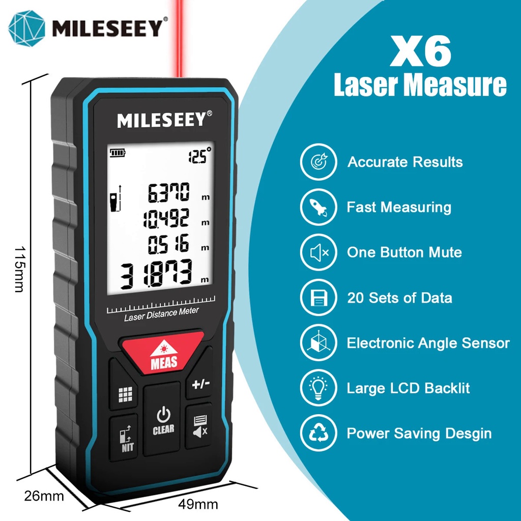 MILESEEY X6 Cents 40เมตร60เมตร80เเรง100เมตร,เเบบ DIY,ของตกแต่ง,ของแต่งบ้าน