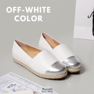 𝐌𝐈𝐍𝐈𝐌𝐀𝐋𝐈𝐒𝐓 รองเท้าหนังแกะ รุ่น Taylor (off-white) พื้นหนานุ่…