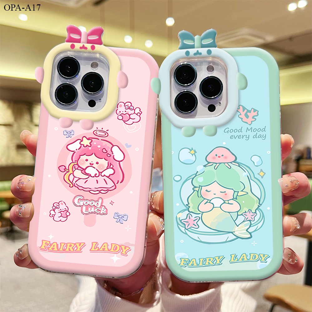OPPO A15 A15S A16K A16E A17 A17K A3S A12E A74 A78 A95 A96 A77 A77S A74 A57 2022 4G 5G เคสออปโป้ สำหรับ Cartoon Fairy เคสโทรศัพท์ Little Monster Shockproof