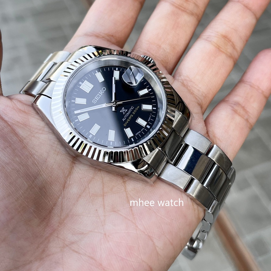 Seiko Mod Black Dial Datejust Jubilee 39mm