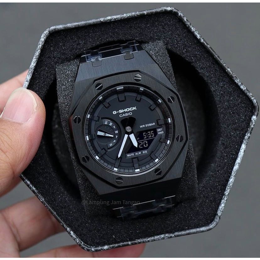 G-Shock AP Stainless Black Edition ga-2100ske-7aรุ่นใหม่ล่าสุด