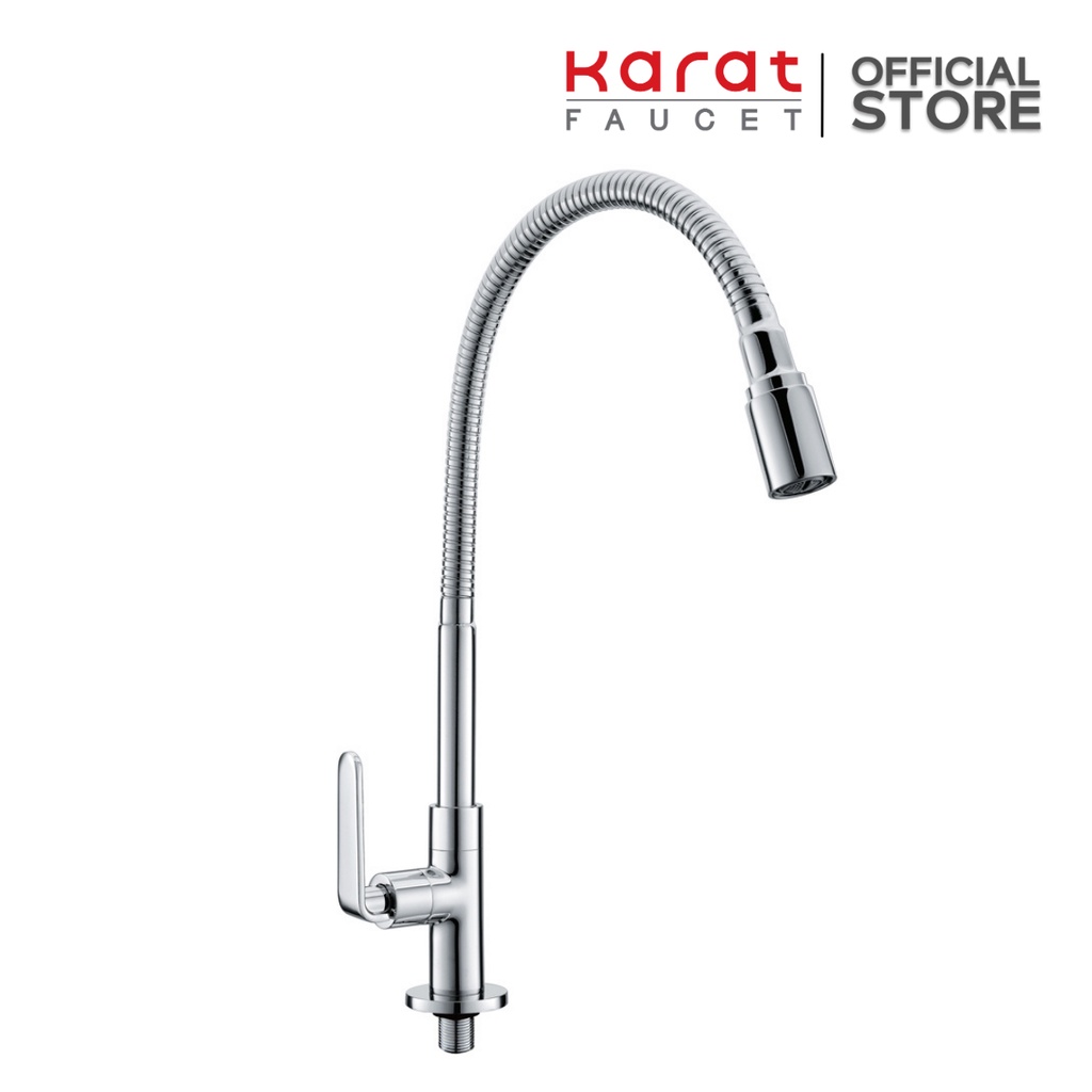 Karat Faucet ก๊อกซิงค์ ขึ้นจากเคาท์เตอร์ แบบงวงอิสระ รุ่น KF-66-519-50