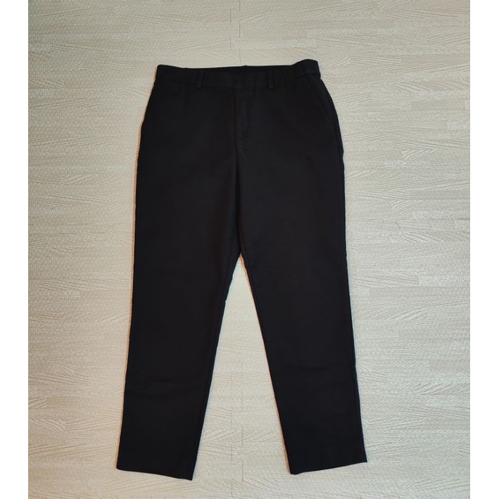 Uniqlo กางเกง Ezy Smart Ankle Pants สีเทาเข้มเกือบดำ Size XL หญิง มือ2